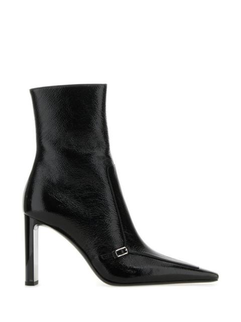 Saint Laurent Woman Black Leather Vendome Ankle Boots