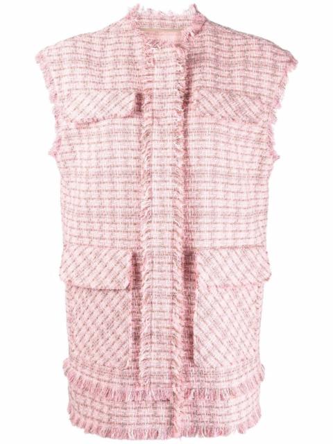 MSGM tweed fringe gilet