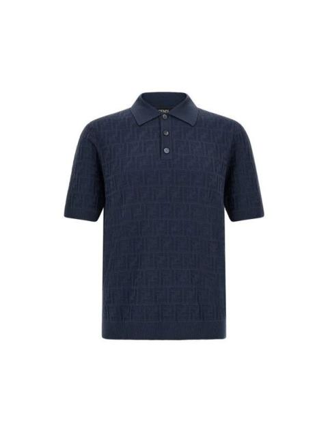 FENDI FENDI $1250 Dark Blue Polo Shirt New & Authentic (Men's size