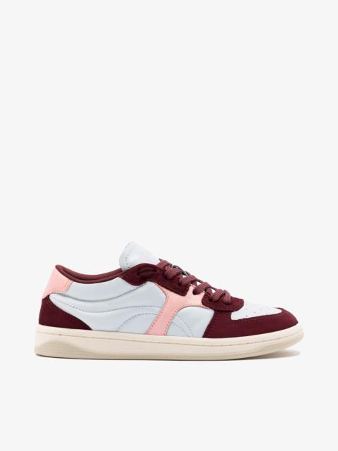 Larroudé George Sneaker In Burgundy Suede and Maya and Tulip Leather
