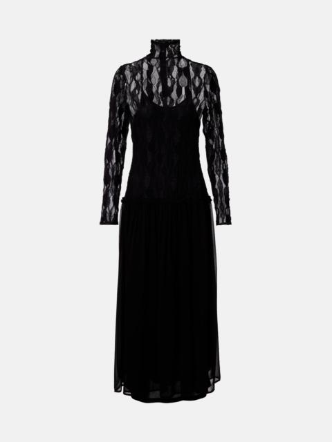 ULLA JOHNSON Sybil lace and chiffon maxi dress
