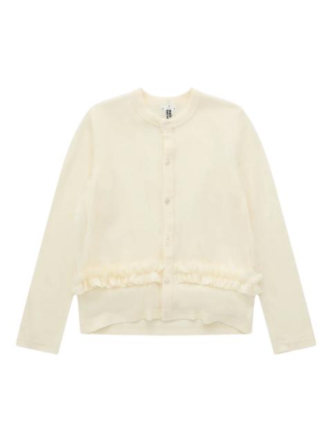 Noir Kei Ninomiya Wool Jersey X Polyester Organdy Cardigan