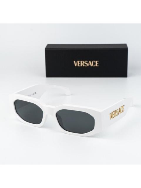 VERSACE Versace Men Sunglasses White Grey Rectangle VE4489U 314/87 NEW AUTHENTIC
