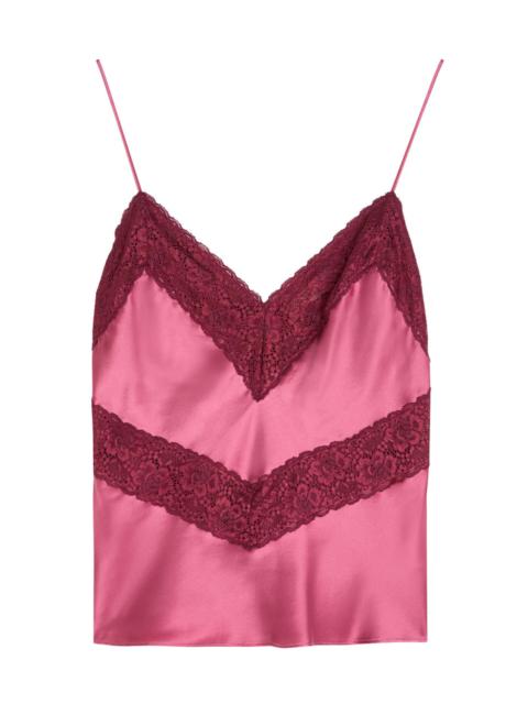 LoveShackFancy Loveshackfancy Brimsley Lace-trim Silk Camisole top