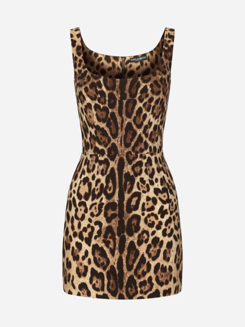 Dolce & Gabbana Short leopard-print charmeuse dress