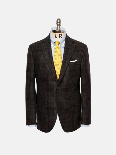 J. PRESS MADE-IN-CANADA BROWN PLAID WOOL/CASHMERE SPORT COAT