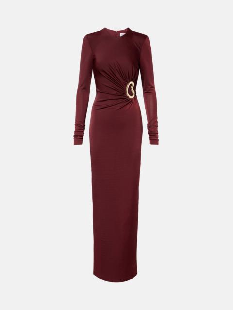 REBECCA VALLANCE Mischa embellished gathered jersey gown