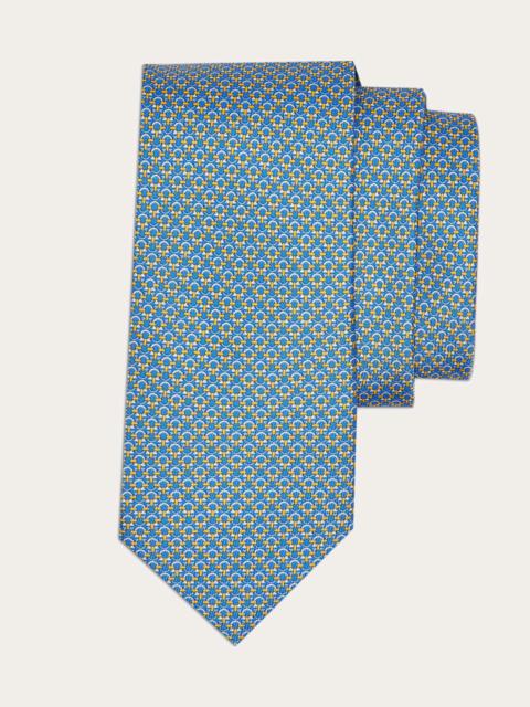 FERRAGAMO Gancini print silk tie