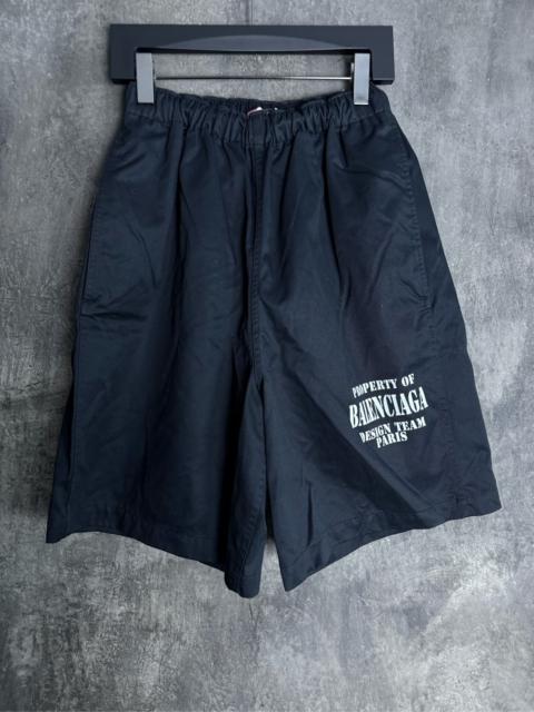 BALENCIAGA Balenciaga Black Slogan Nylon Shorts