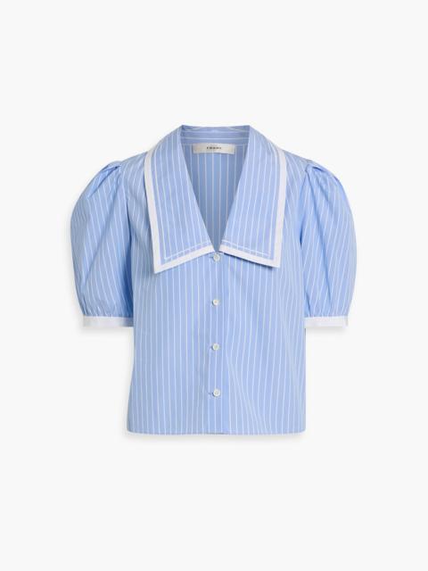 FRAME The Stripe Sailor cotton-poplin blouse