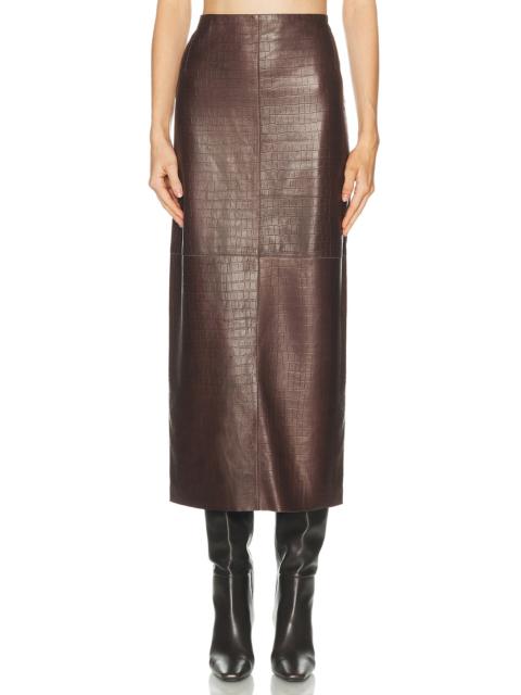 NOUR HAMMOUR Elyse Croco Skirt