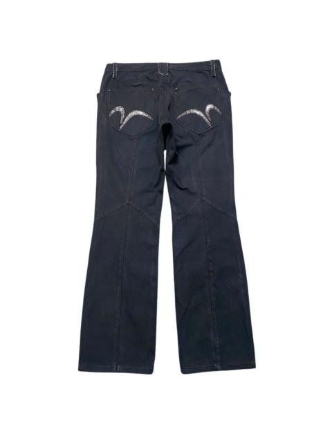 Other Designers Nicole Club - Vintage Nicole Hideaways Snakeskin Black Flare Jeans