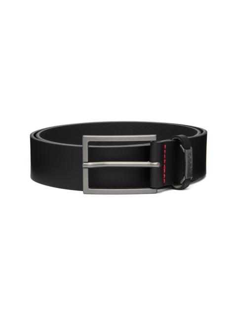HUGO Black Logo-Keeper Buffalo Leather Belt