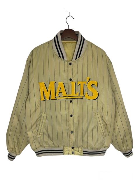 Other Designers VINTAGE MALTS BASEBALL SATIN JACKET STRIPES