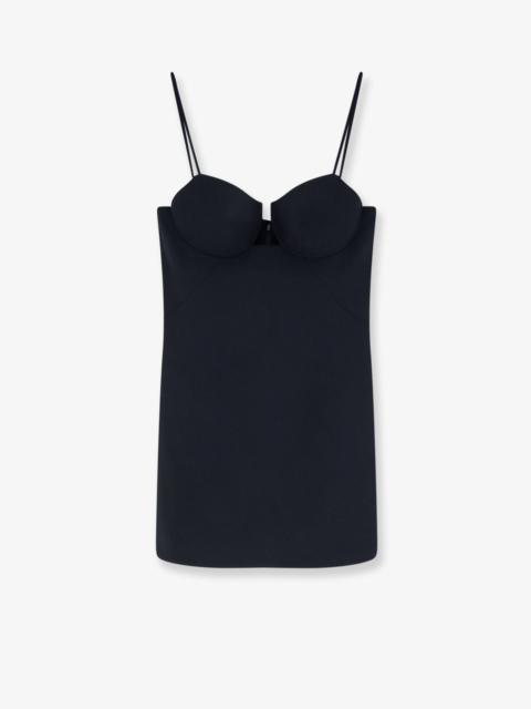Givenchy Givenchy Cutaway Satin Mini Dress Black