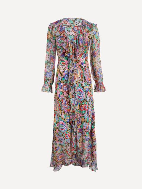 RIXO Grayce Silk Midi Dress