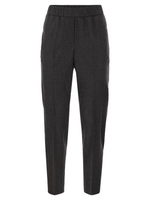 PESERICO Peserico Women Virgin Wool And Cashmere Tapered Trousers With Elasticated Waistband