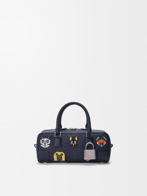 Loewe Cats Amazona 23 cropped bag in embroidered denim