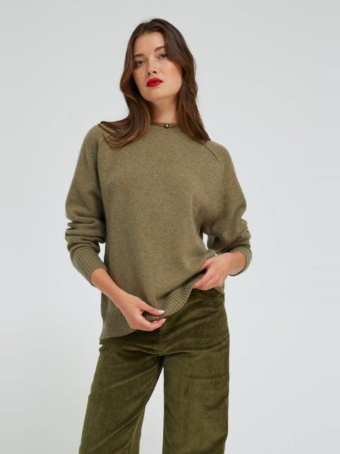 SPRWMN OLIVE CASHMERE BOYFRIEND SWEATER