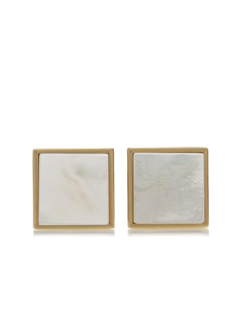 TOM FORD GOLD AND PEARL SQUARE CUFFLINKS