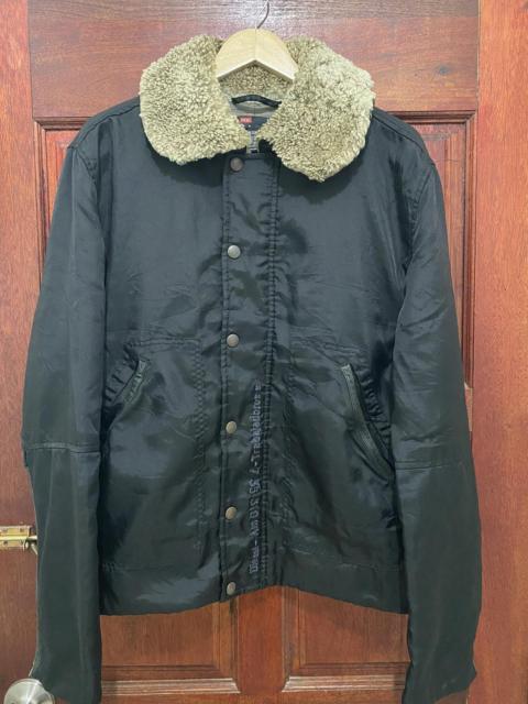 Vtg Diesel Shearling Faux Bikes Jacket