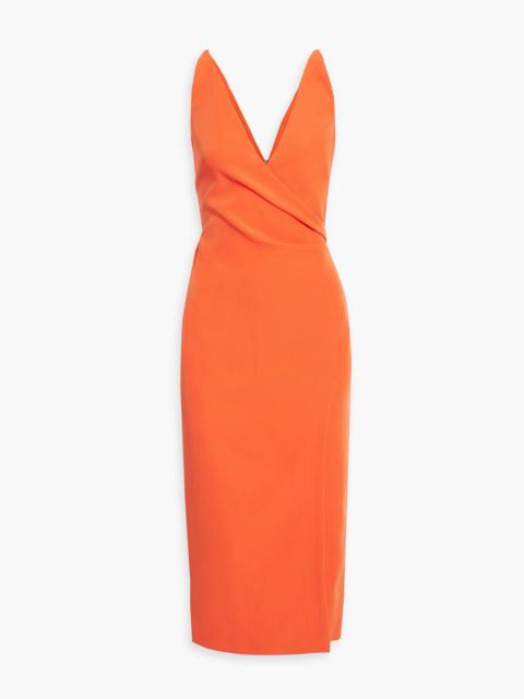 Other Designers Wrap-effect stretch-crepe midi dress