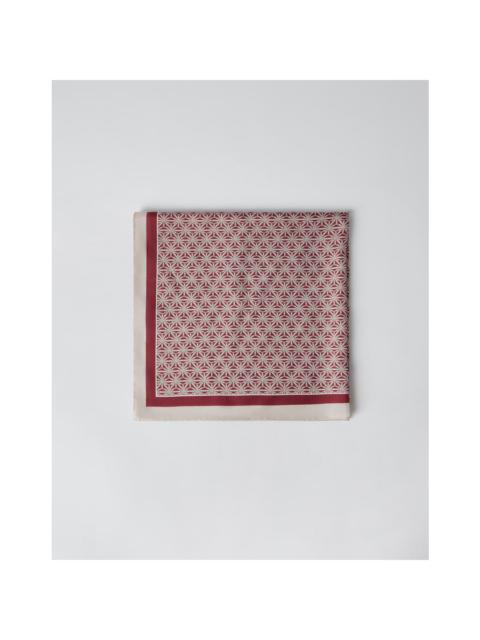 Brunello Cucinelli Brunello Cucinelli Womens Burgundy Patterned Silk Scarf