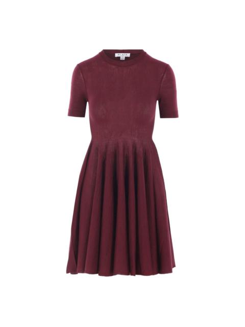 short-sleeve flared dress