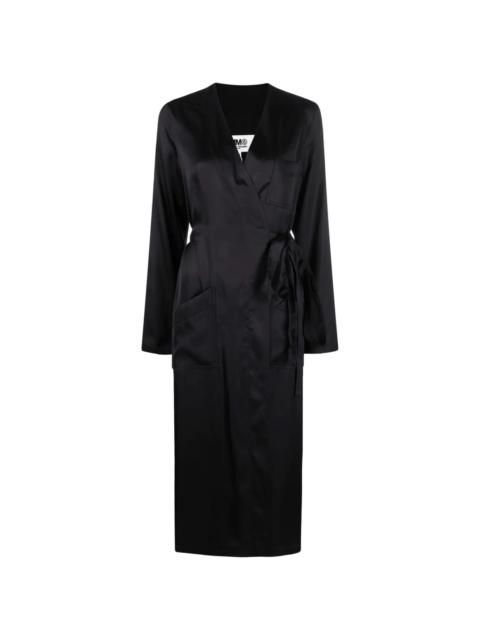 long-sleeved wrap dress