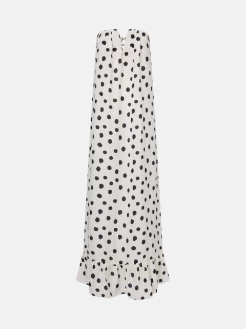 ADRIANA DEGREAS Polka-dot bustier dress