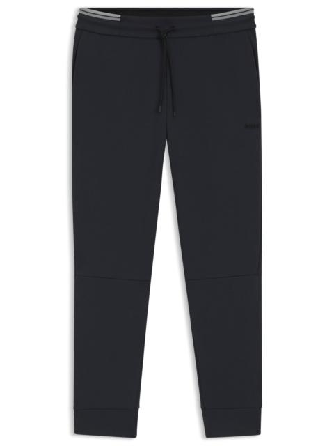 BOSS COTTON TRACKSUIT BOTTOMS WITH STRIPED TRIMS