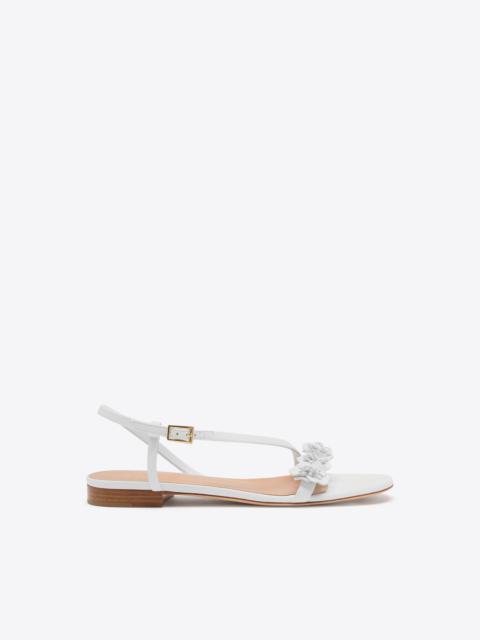 MALONE SOULIERS Serra 10 White Leather Flat Sandals