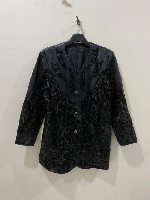Other Designers Designer - LEATHER JACKET Inspired By Versace Borroco Coat
