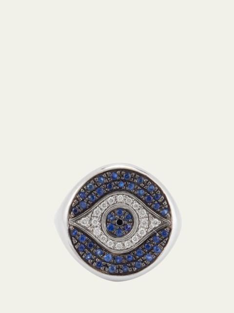 ILEANA MAKRI 18K White Gold Little Blue Dawn Chevalier Ring