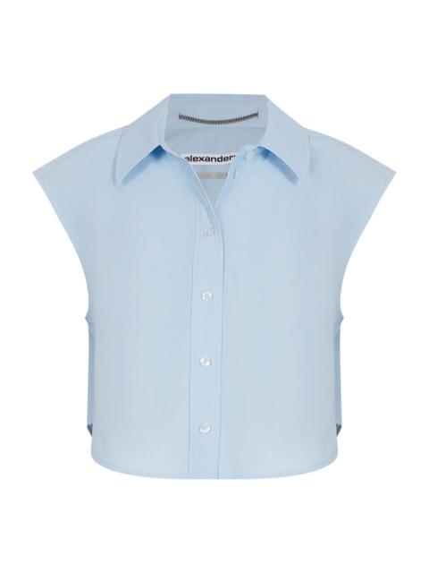 Alexander Wang Cropped Button Down Sleeveless Shirt