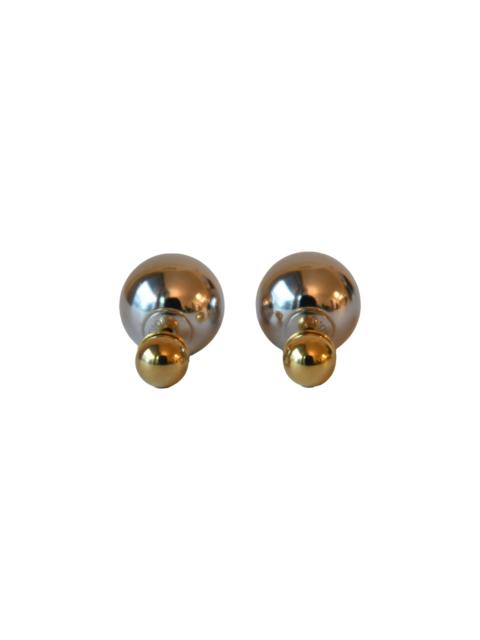 Dior Dior Tribales Double Ball Stud Earrings Silver Gold