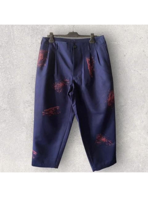 Comme Des Garçons NWT S/S24 Hand Print Color Splash Cropped Pants