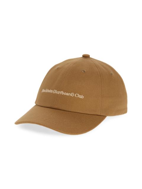 Stockholm Surfboard Club STOCKHOLM SURFBOARD CLUB Pac Logo Embroidered Baseball Cap in Mocha at Nordstrom