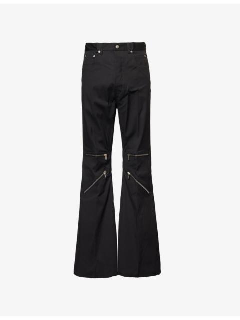Rick Owens Bolan Flared-Leg Regular-Fit Stretch-Cotton Trousers
