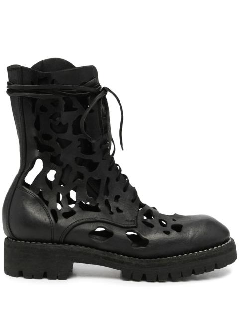 Guidi cut-out lace-up boots