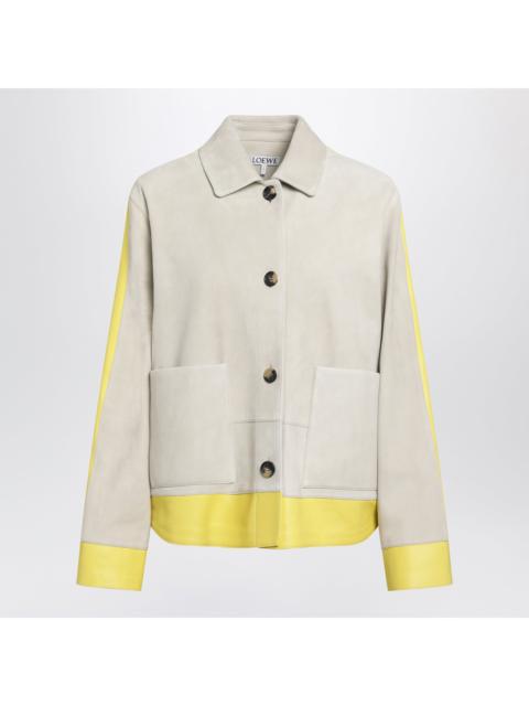 Loewe Loewe Light Grey Suede Jacket With Contrasting Inserts Women