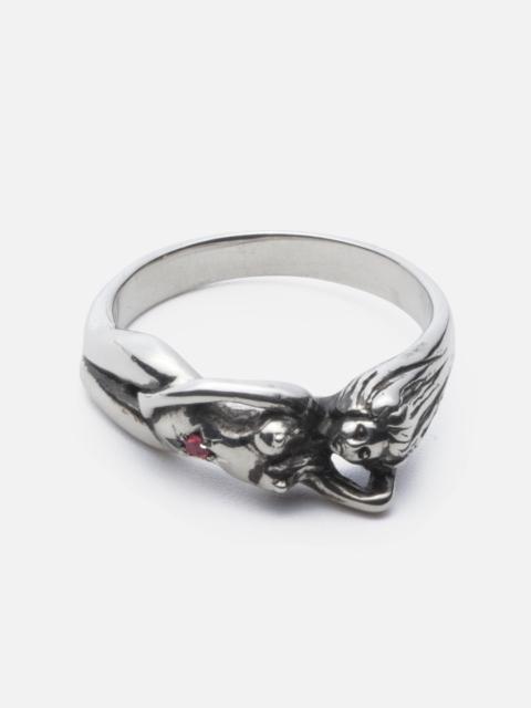 WACKO MARIA NUDE RING-RUBY