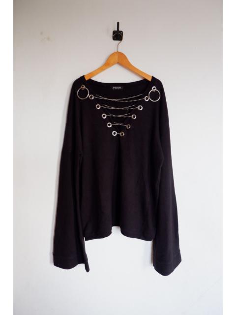 Japanese Brand - Bercerk Gothic Chain Drawstring Crewneck - Oversized