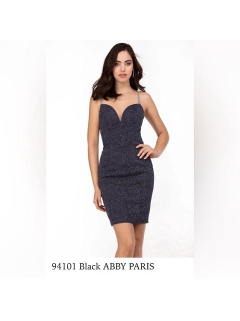 Other Designers NWT ABBY PARIS 94101 Black Sparkle Dress Open‎ Back Sz 2 $150