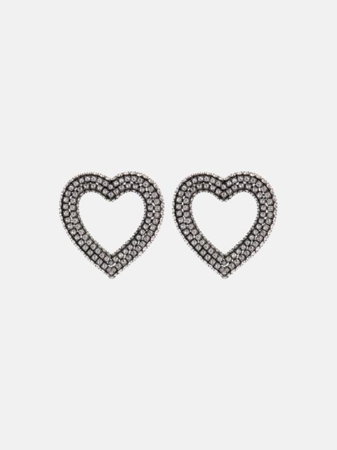 BALENCIAGA Embellished heart earrings