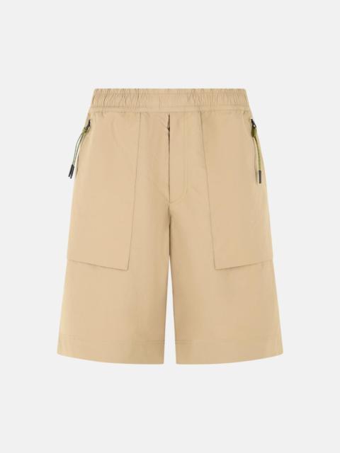 Moncler Grenoble BEIGE TECHNICAL FROISSÉ SHORTS