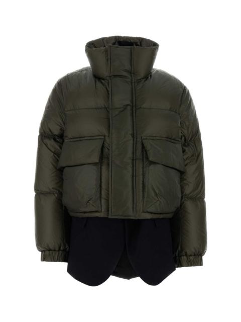 sacai Sacai Women Olive Green Nylon Down Jacket