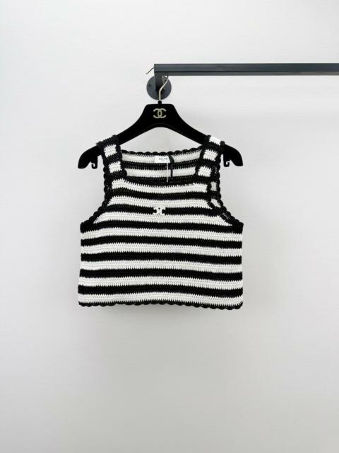 CELINE CELINE Triomphe striped crop tank top