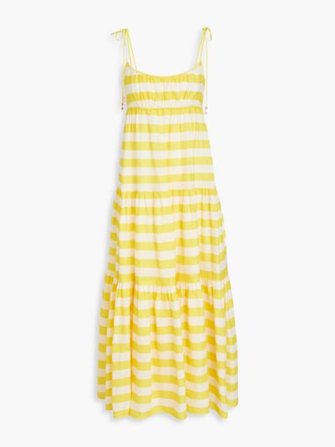 Zimmermann Tiered striped cotton maxi dress
