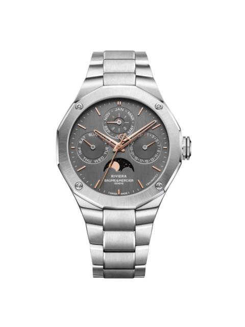 Other Designers Baume et Mercier Riviera Perpetual Calendar Automatic Grey Dial Men's Watch 10786